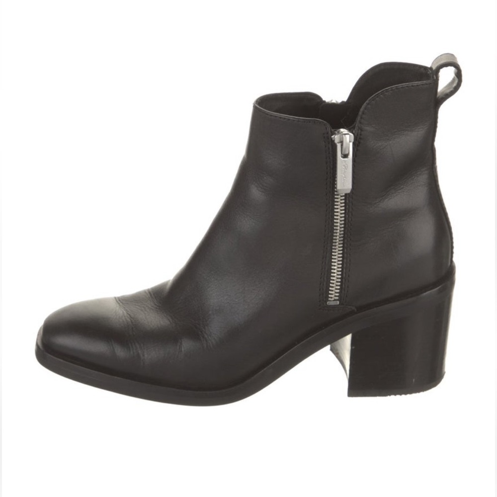 3.1 Phillip Lim Black Leather Side-Zip Ankle Boot